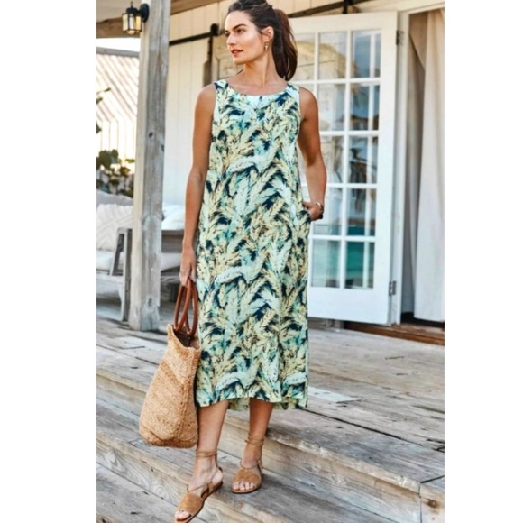 J. Jill Linen Multicolor Print Midi Dress - Picture 4 of 10